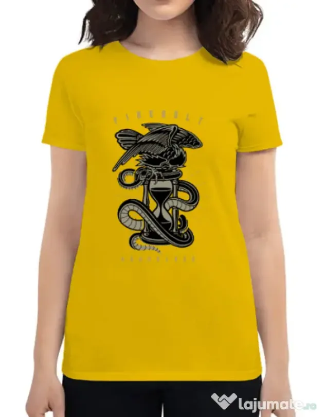 Tricou ADLER dama Hourglass Galben