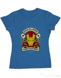 Tricou ADLER dama Genius Billionaire Albastru azuriu