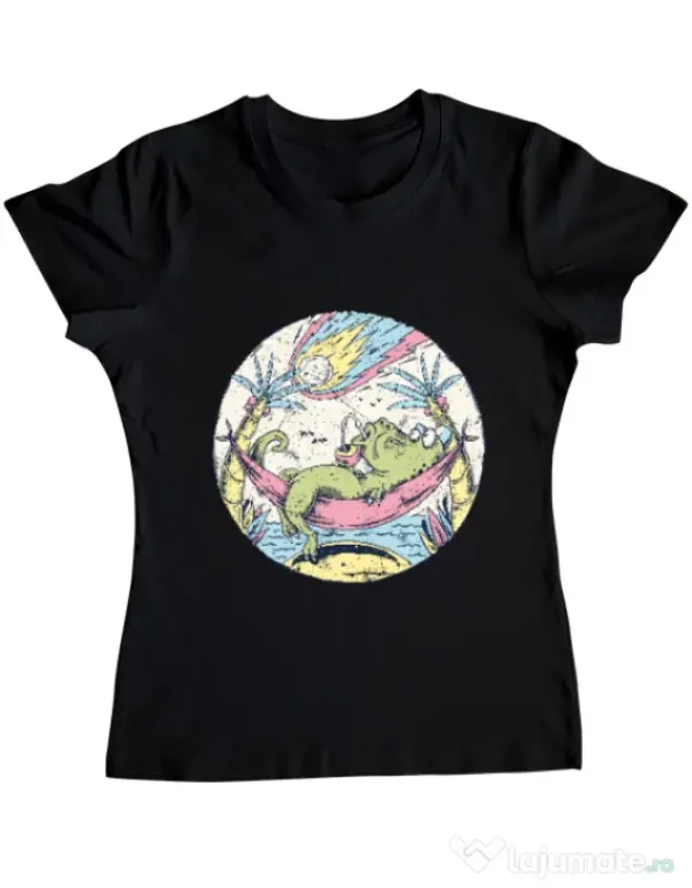 Tricou ADLER dama Asteroid Day Negru