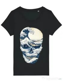 Tricou STANLEY STELLA dama The Great Wave off Skull Negru