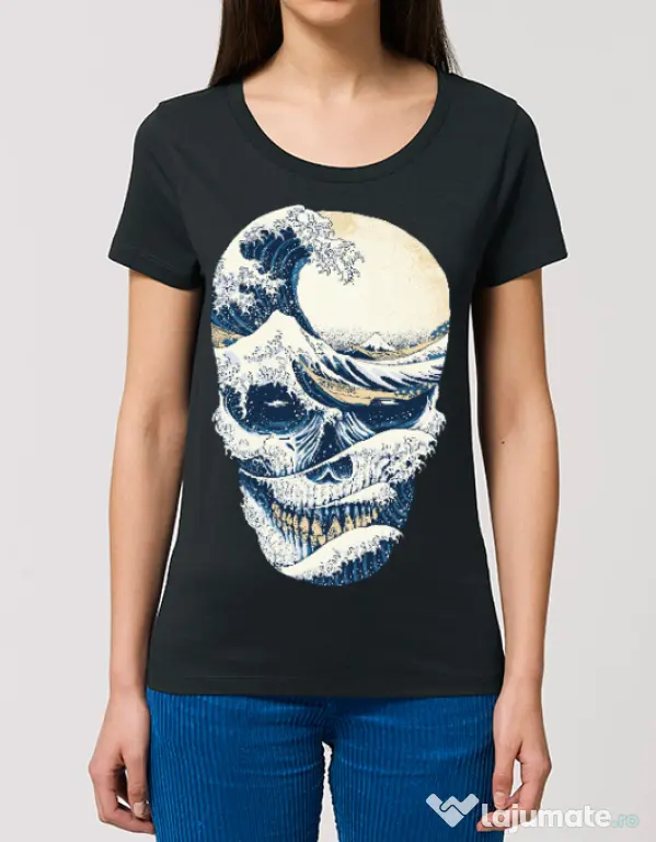 Tricou STANLEY STELLA dama The Great Wave off Skull Negru