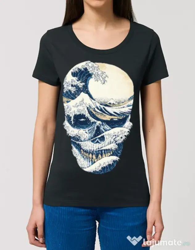 Tricou STANLEY STELLA dama The Great Wave off Skull Negru