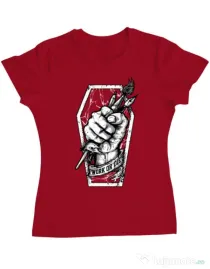 Tricou ADLER dama Work or Die Rosu
