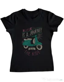 Tricou ADLER dama Life is a journey enjoy the ride Negru