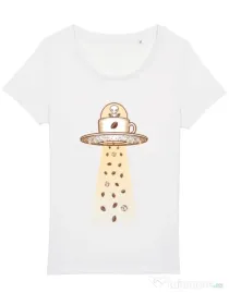 Tricou STANLEY STELLA dama Alien Coffee Invasion Alb