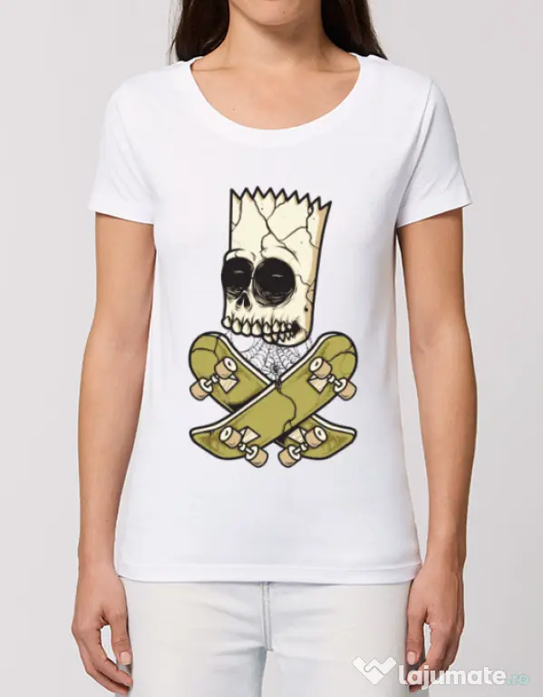 Tricou STANLEY STELLA dama Death of Skateboarder Alb