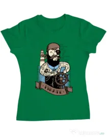 Tricou ADLER dama Adventure of the Sea Verde mediu