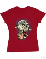 Tricou ADLER dama Skull Movie Rosu
