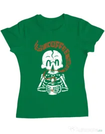 Tricou ADLER dama Its Coffee Time Verde mediu
