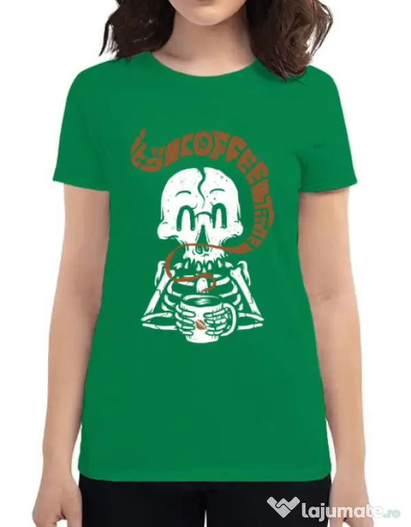 Tricou ADLER dama Its Coffee Time Verde mediu