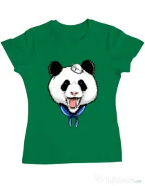 Tricou ADLER dama Panda Sailor Verde mediu