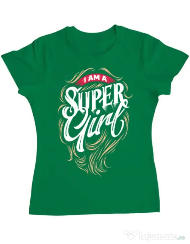 Tricou ADLER dama I am a Super Girl Verde mediu