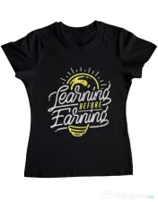 Tricou ADLER dama Learning Before Earning Negru