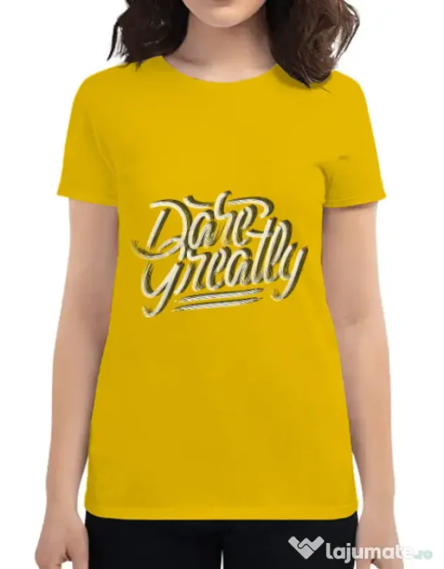 Tricou ADLER dama Dare Greatly Galben