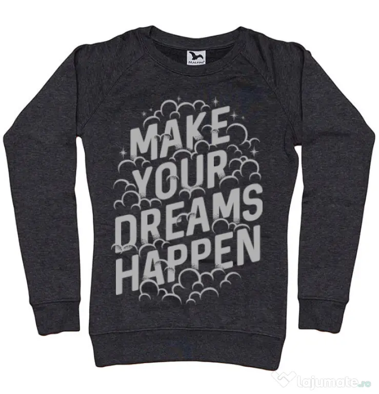 Bluza ADLER dama Make your dreams happen Negru melanj