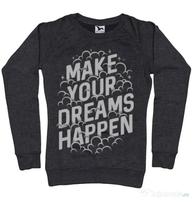 Bluza ADLER dama Make your dreams happen Negru melanj