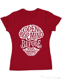 Tricou ADLER dama Open your mind Rosu