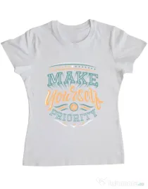 Tricou ADLER dama Make yourself a priority Alb