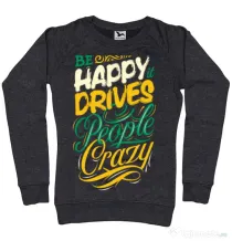 Bluza ADLER dama Be happy Negru melanj