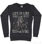 Bluza ADLER dama Life Is Like Riding A Bicycle Negru melanj