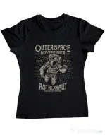 Tricou ADLER dama Astronaut Negru