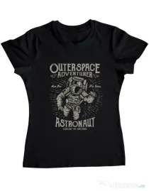 Tricou ADLER dama Astronaut Negru