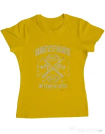 Tricou ADLER dama Gangstas Paradise Galben