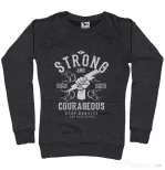 Bluza ADLER dama Be Strong and Courageous Negru melanj