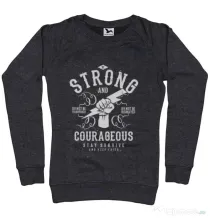 Bluza ADLER dama Be Strong and Courageous Negru melanj