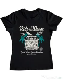 Tricou ADLER dama Ride The Waves Negru