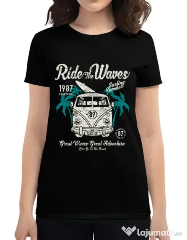 Tricou ADLER dama Ride The Waves Negru