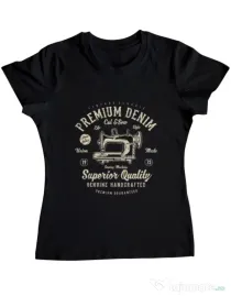 Tricou ADLER dama Premium Denim Negru