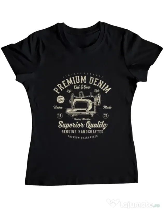 Tricou ADLER dama Premium Denim Negru