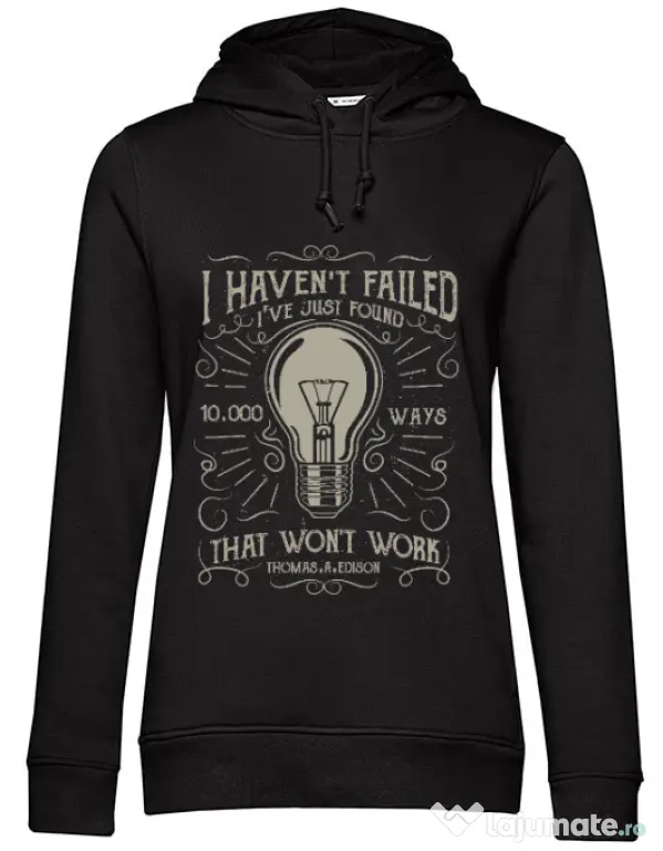 Hoodie dama cu gluga 10000 Ways Negru