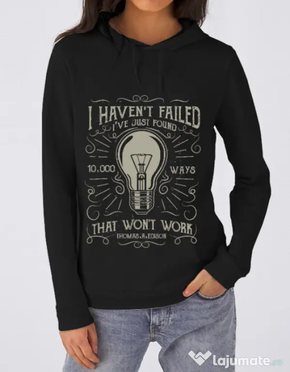 Hoodie dama cu gluga 10000 Ways Negru