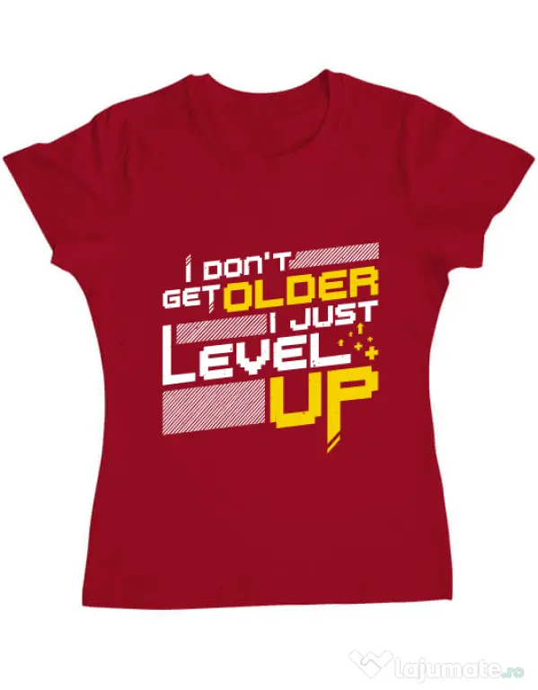 Tricou ADLER dama I dont get older Rosu