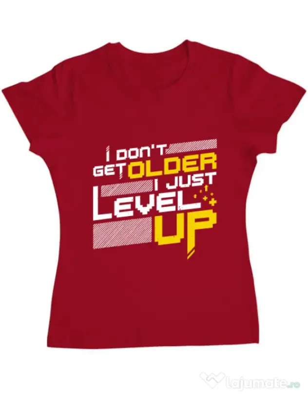 Tricou ADLER dama I dont get older Rosu