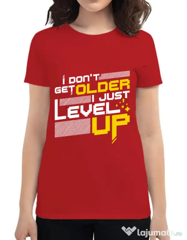 Tricou ADLER dama I dont get older Rosu