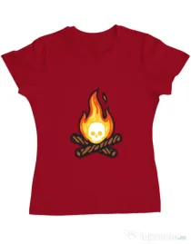 Tricou ADLER dama Skullfire Rosu