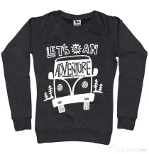 Bluza ADLER dama Lets Go an Adventure Negru melanj