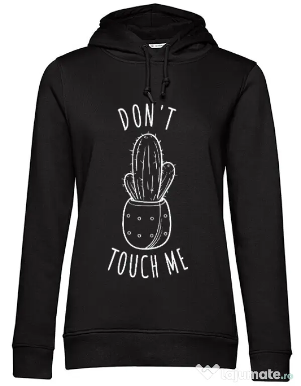 Hoodie dama cu gluga Do not touch me Negru