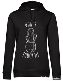 Hoodie dama cu gluga Do not touch me Negru