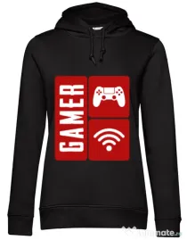 Hoodie dama cu gluga Gamer Negru