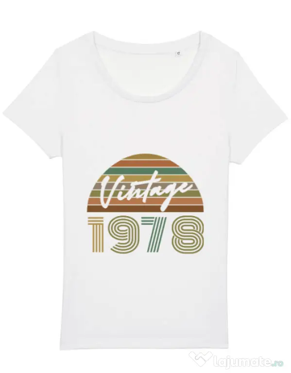 Tricou STANLEY STELLA dama Vintage 1978 Alb