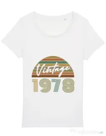 Tricou STANLEY STELLA dama Vintage 1978 Alb