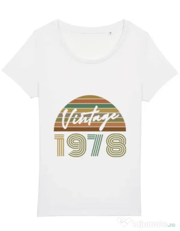 Tricou STANLEY STELLA dama Vintage 1978 Alb