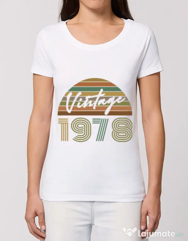 Tricou STANLEY STELLA dama Vintage 1978 Alb