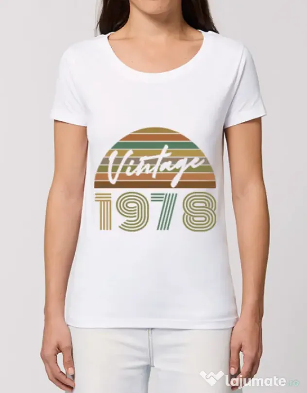 Tricou STANLEY STELLA dama Vintage 1978 Alb