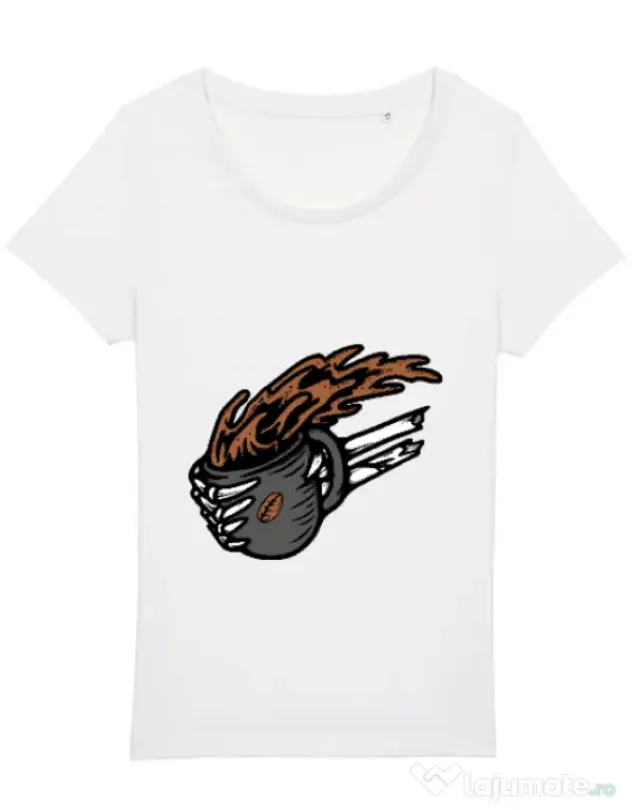 Tricou STANLEY STELLA dama Coffee First Alb