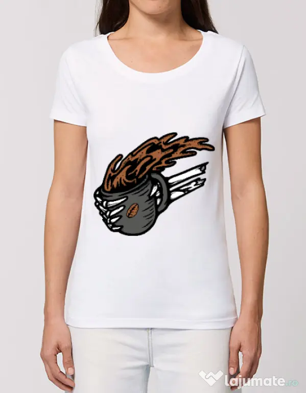 Tricou STANLEY STELLA dama Coffee First Alb
